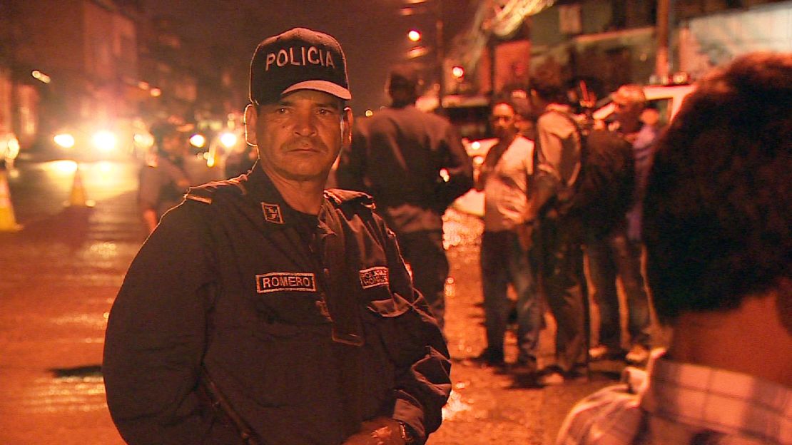 Police patrol the streets of Tegucigalpa, the capital of Honduras, a country  with the world's highest murder rate.