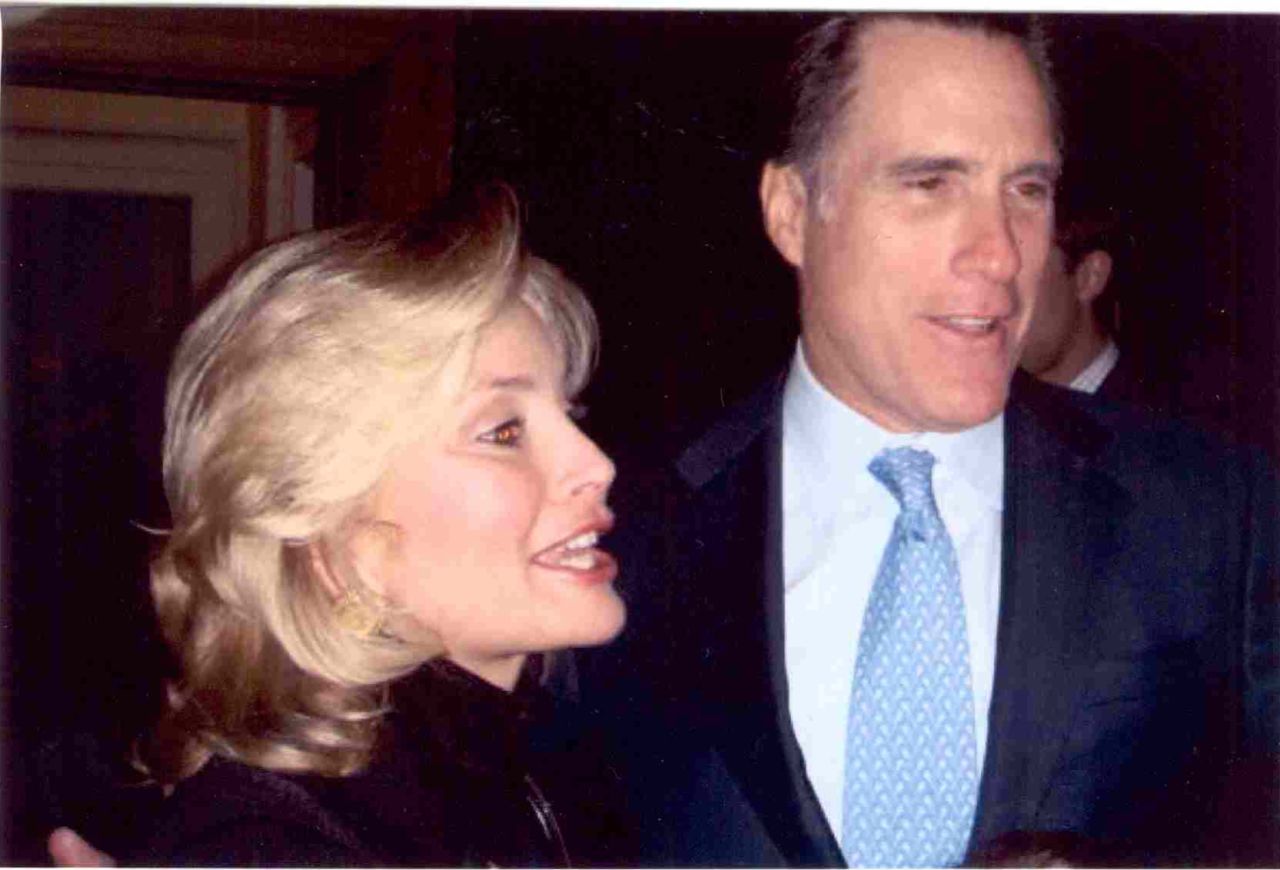 Cindy Costa, a South Carolina Republican activist who says she's motivated largely by her evangelical faith, has endorsed Mitt Romney for president. Here the two attend a 2008 fundraiser. Costa's political career has evolved from a rebel who once backed Pat Robertson for president in 1988 to a GOP establishment insider.