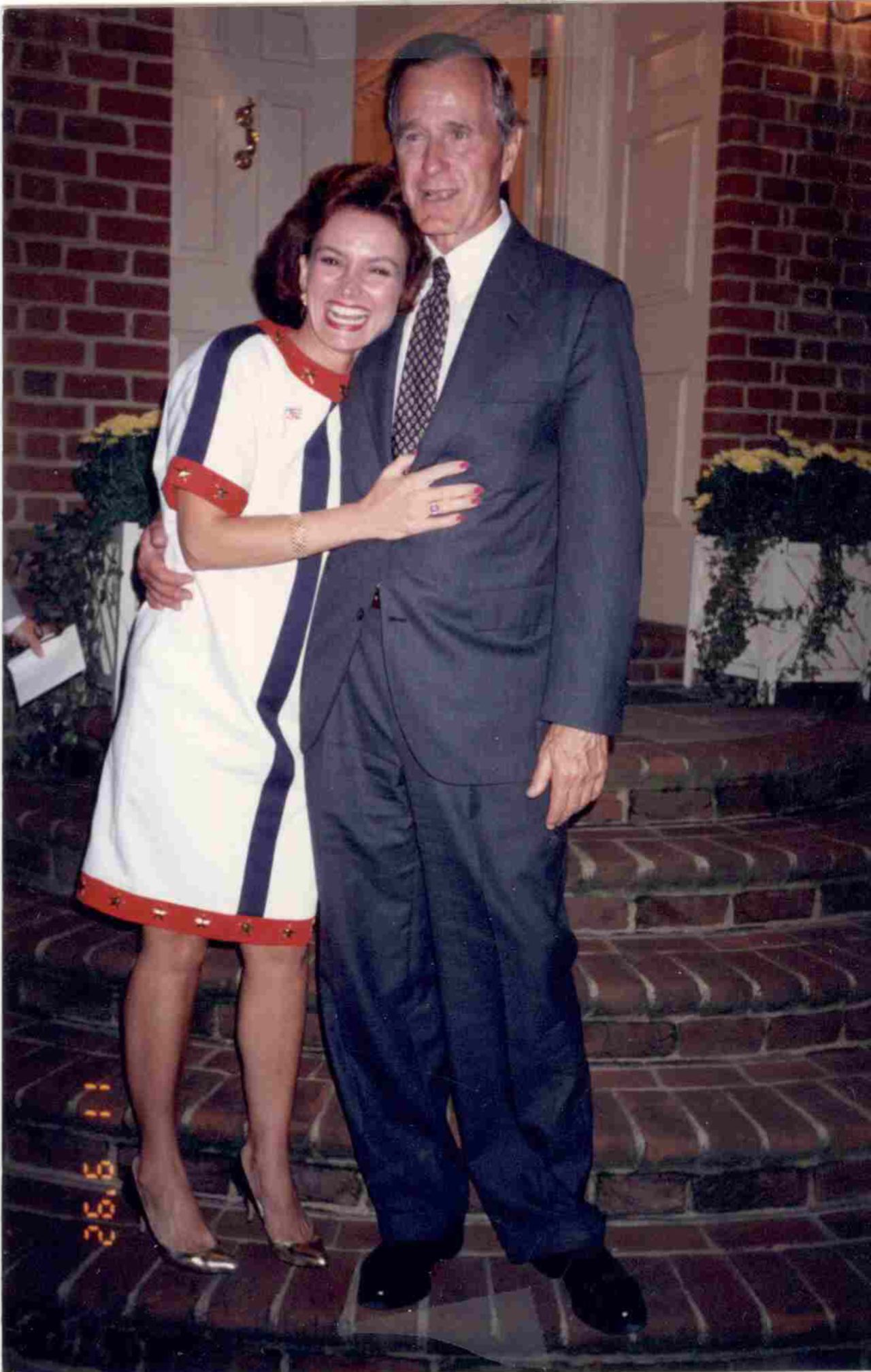 Costa appears with President George H.W. Bush at the fall 1992 reception at Robertson's home.