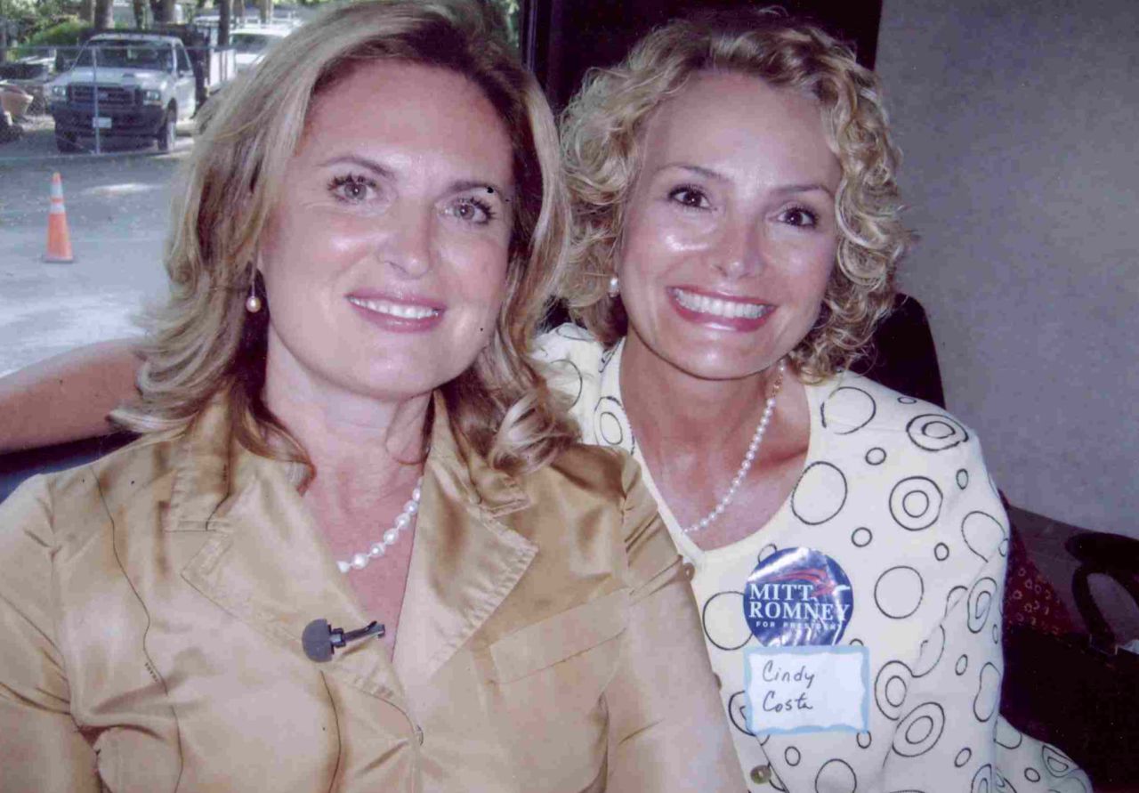 Costa, right, and Ann Romney crisscrossed South Carolina on a bus tour during the 2008 primary in that state. "Relationships are a powerful thing," Costa says of the time she spent campaigning with the candidate's wife.