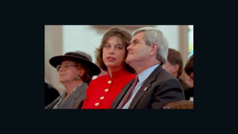Marianne Gingrich, seen here in 1995 with her former husband Newt Gingrich,  is expected to discuss her relationship with the presidential hopeful in an interview airing on Thursday, days before the South Carolina primary.