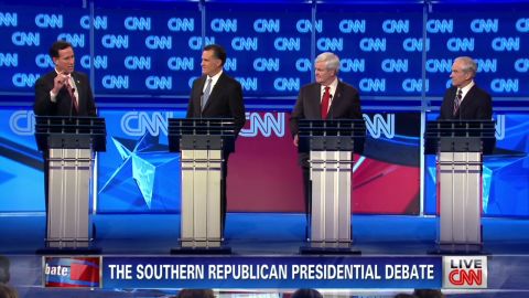 Rick Santorum, from left, Mitt Romney, Newt Gingrich and Ron Paul debate in South Carolina last week.
