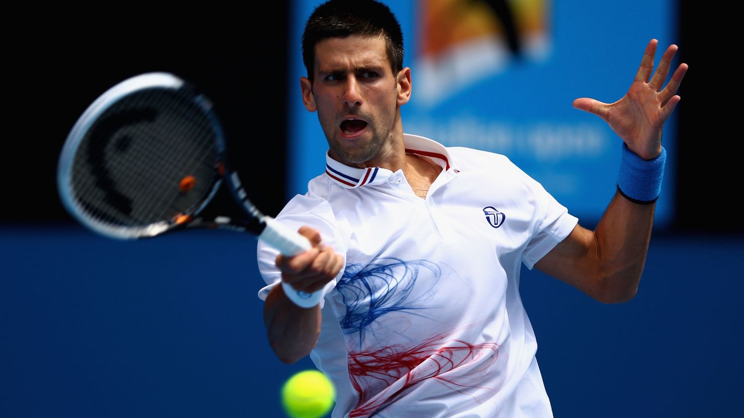 Serbia's Novak Djokovic powered through his third round match beating France's Nicolas Mahut 6-0 6-1 6-1.