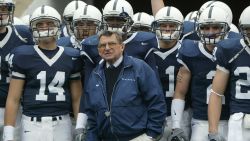 STATE COLLEGE, PA - OCTOBER 23:  Head coach Joe Paterno and the Penn State Nittany Lions look on before facing the Iowa Hawkeyes at Beaver Stadium on October 23, 2004 in State College, Pennsylvania.  The Hawkeyes defeated the Nittany Lions 6-4.  (Photo by Doug Pensinger/Getty Images)