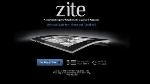 Zite customizes news sites to create a personalized digital magazine.