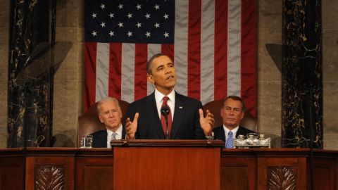 President Obama gives his State of the Union speech before  Congress.
