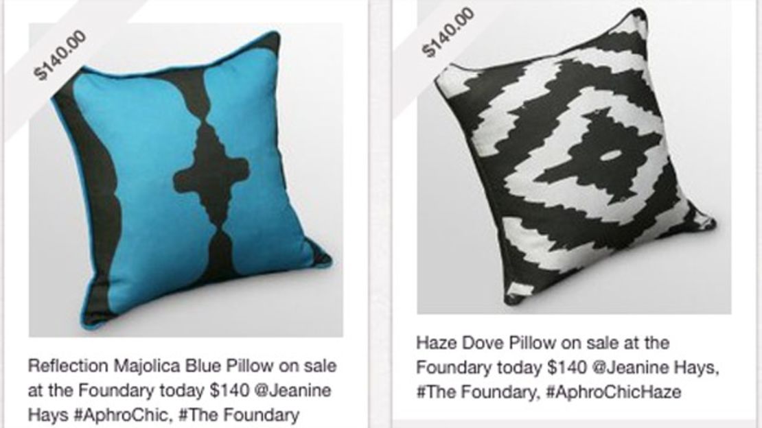 Some of Jeanine Hays' pins of products from her company, AphroChic on Pinterest.