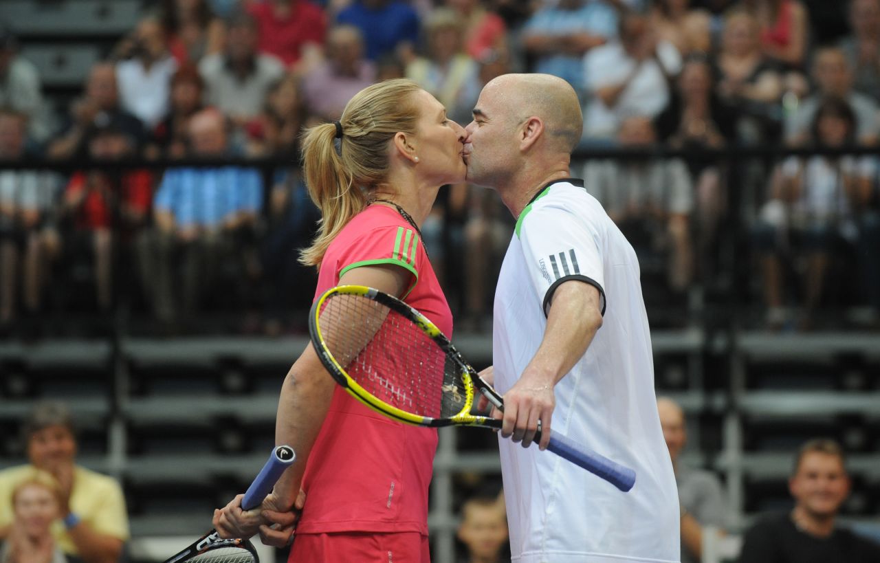Tennis' ultimate poster couple are still going strong after 10 years of marriage since reportedly getting together at the champions' ball after both won the French Open in 1999. They have two children and still play the odd charity match, but rarely battle each other. As their website reveals: "Andre says his problem playing Steffi is not watching the ball."