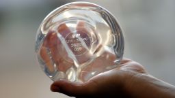 A file picture taken on January 3, 2012 in Marseille, southeastern France, shows a breast implant produced by the implant manufacturer Poly Implant Prothese company (PIP) with PIP identity card. 