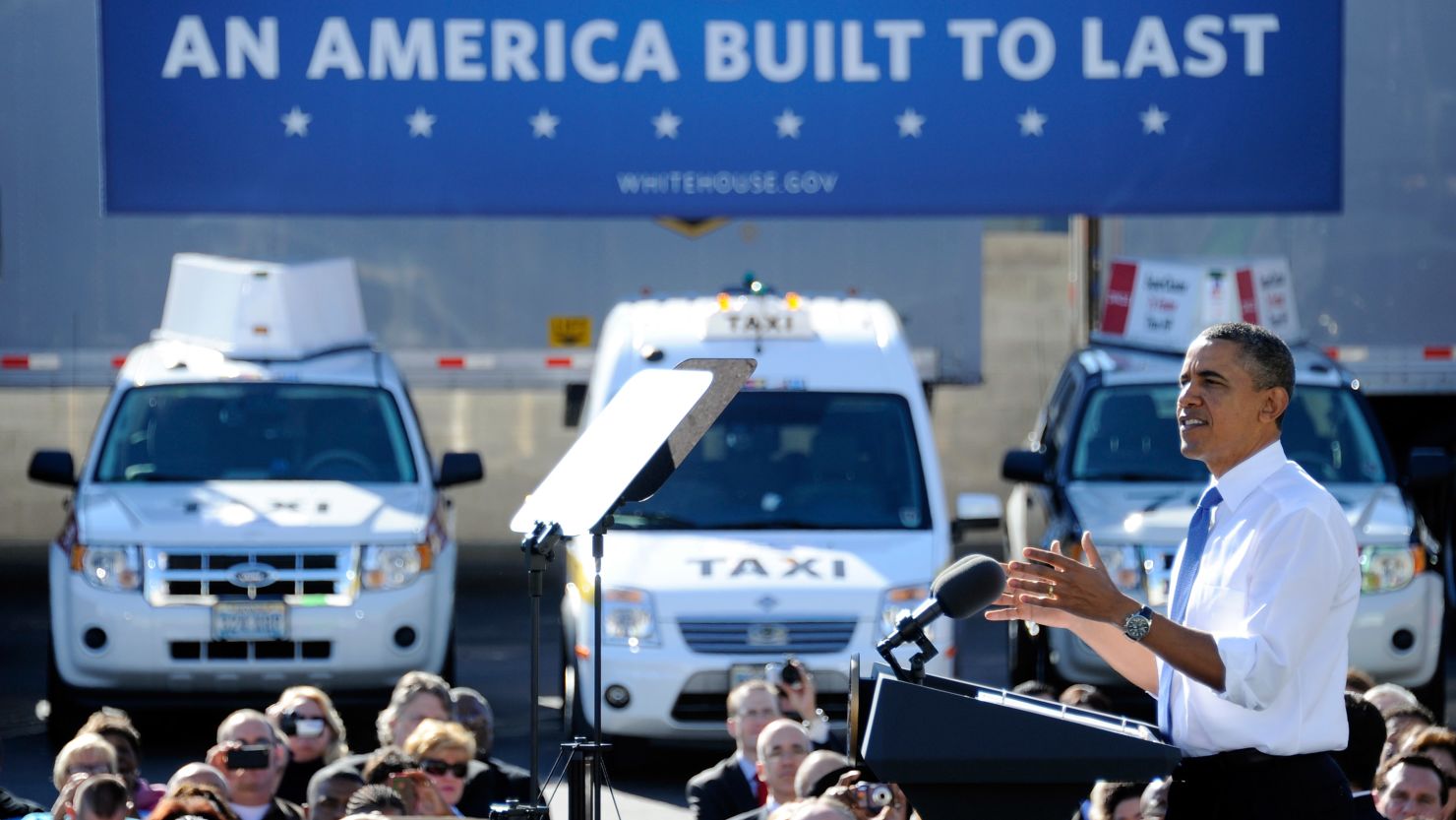 President Obama spoke at a UPS freight facility in Las Vegas, Nevada Thursday. 