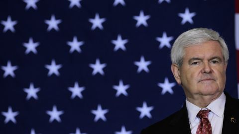GOP candidate Newt Gingrich appears at a campaign event on January 25 in Cocoa, Florida.