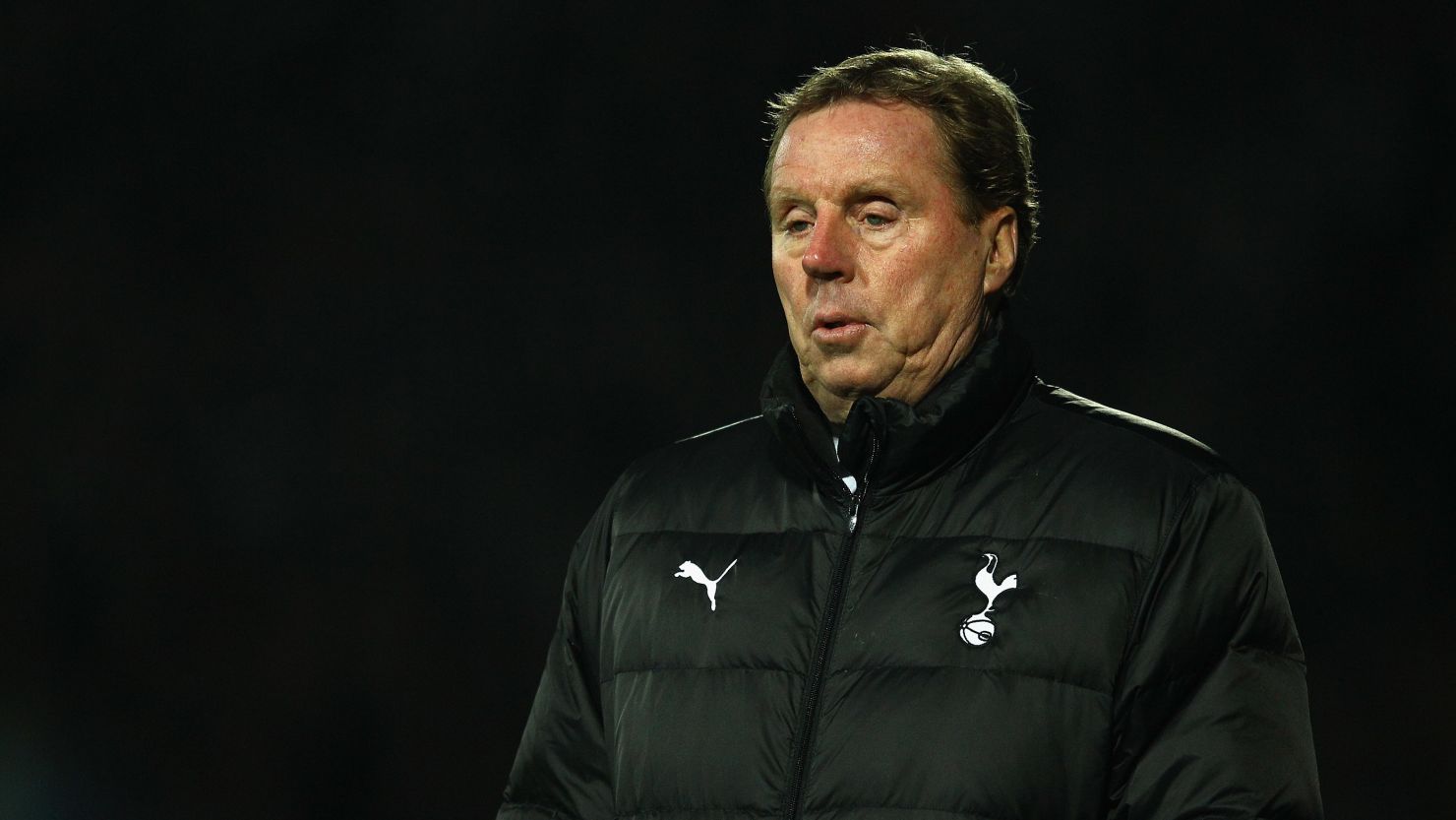 Tottenham Hotspur manager Harry Redknapp watches on anxiously in his side's 1-0 win at Watford.
