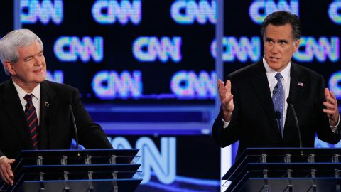 Mitt Romney makes a point at Thursday night's CNN/Republican Party of Florida debate