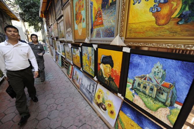 His much-copied most famous works, including "Sunflowers," "Irises" and "The Starry Night" adorn everything from postcards to pencil cases.