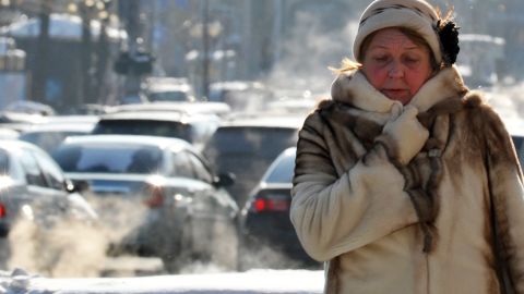 In the Ukrainian capital of Kiev temperatures dropped to -20° degrees Celsius.