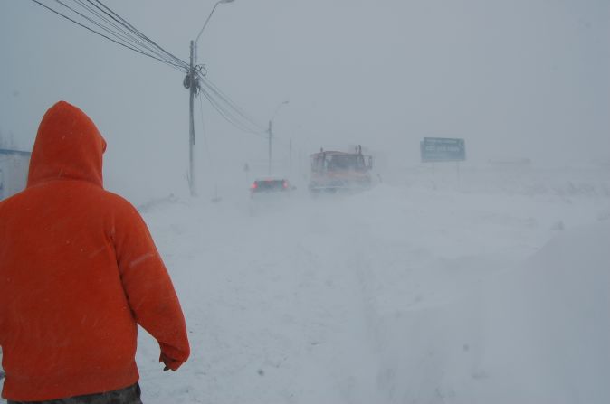 iReporter Cosmin Stan sent in this photo from Bucharest on January 26. "The problem was not the quantity of the snow, but the strong winds," he told CNN.