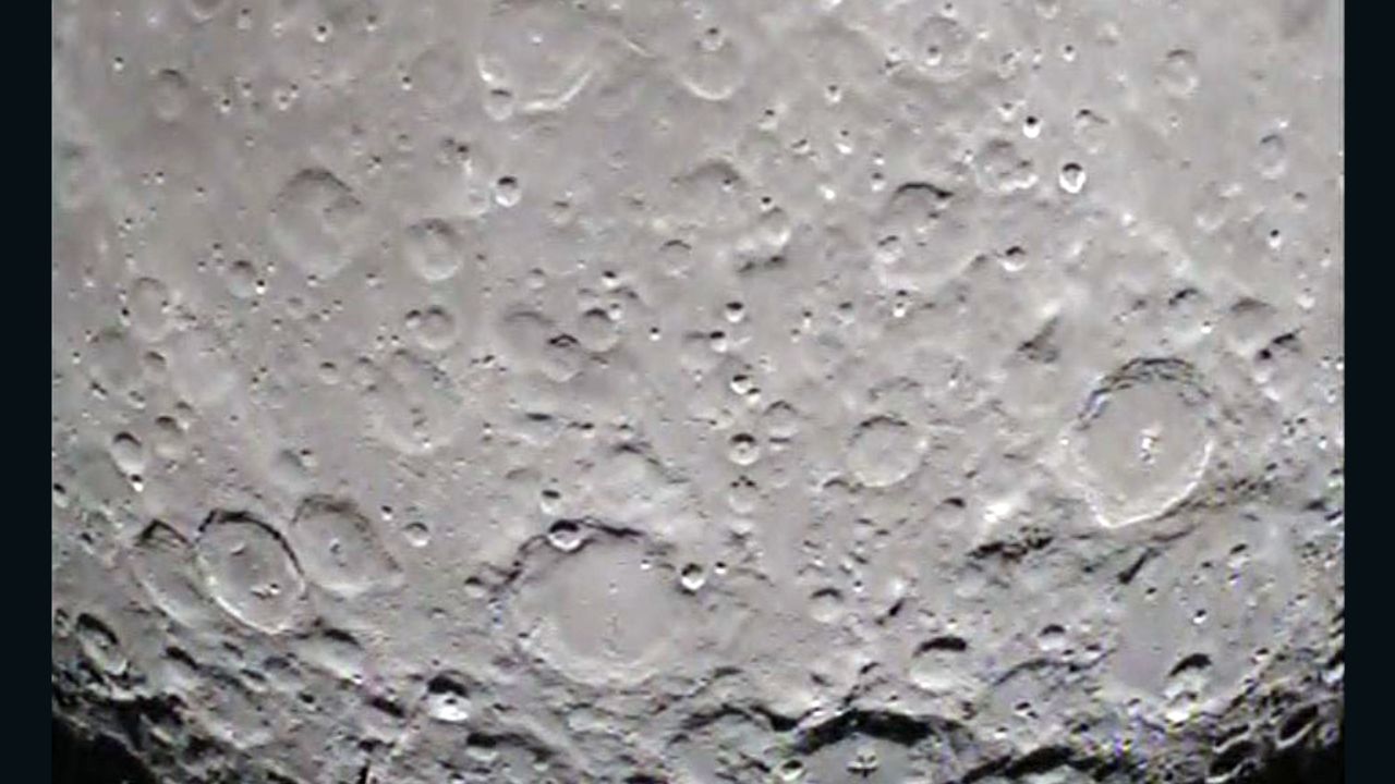 The GRAIL mission's Ebb spacecraft took this picture of the south pole of the far side of the moon.