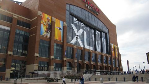 Indianapolis' Lucas Oil Stadium will host the Super Bowl XLVI on Sunday.