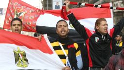 Fans of Egyptian club Al-Ahly protest in Cairo after 79 fans were killed in violent clashes in the city of Port Said.