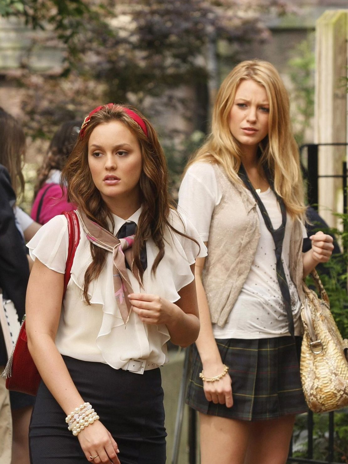 Blair (Leighton Meester) and Serena (Blake Lively) wore school uniforms a lot during the series' first two seasons.