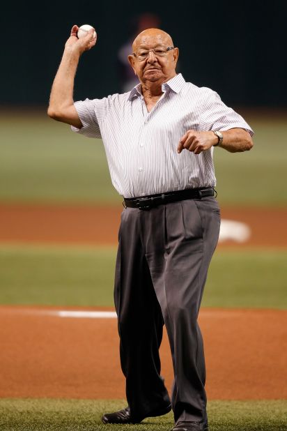 Dundee had the honor of throwing the first pitch of a baseball game between the Tampa Bay Rays and the Minnesota Twins in St. Petersburg, Florida, in 2010.