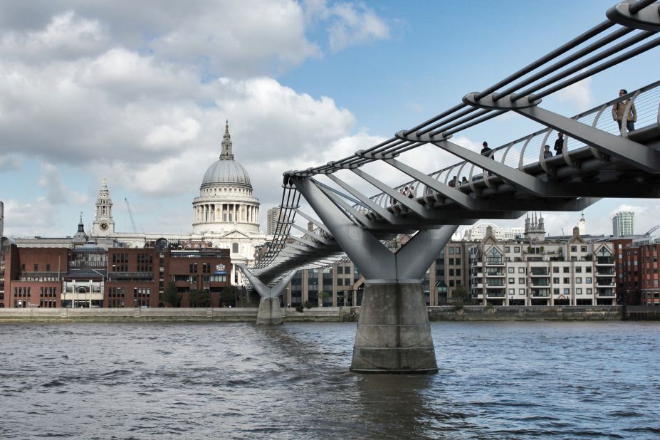 Norman Ko took this photo contrasting the new with the old -- the Millenium Bridge and St. Paul's Cathedral. 