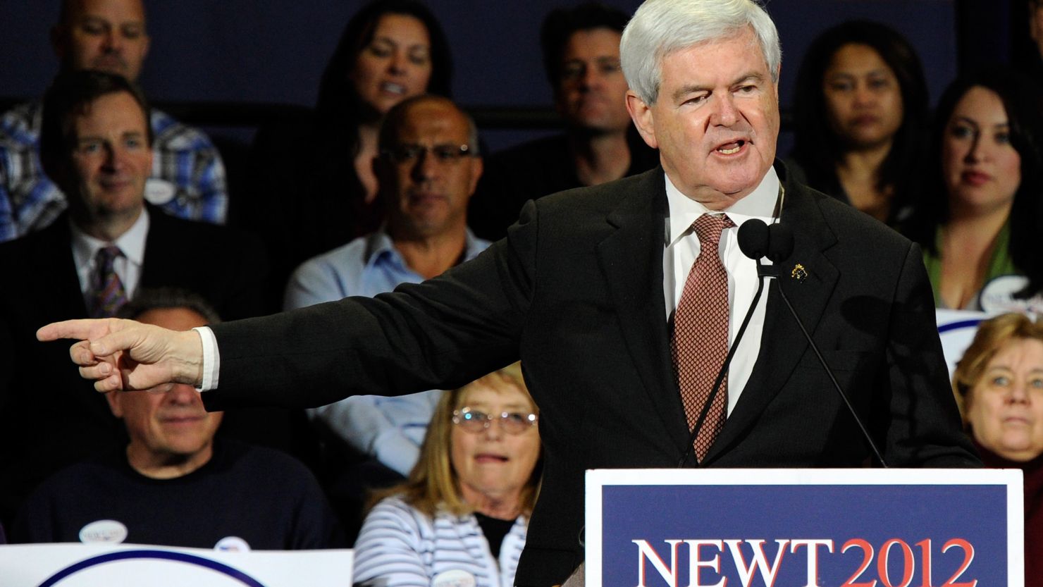 Newt Gingrich campaigns Friday in Las Vegas, the day before losing the Nevada caucuses to Mitt Romney.