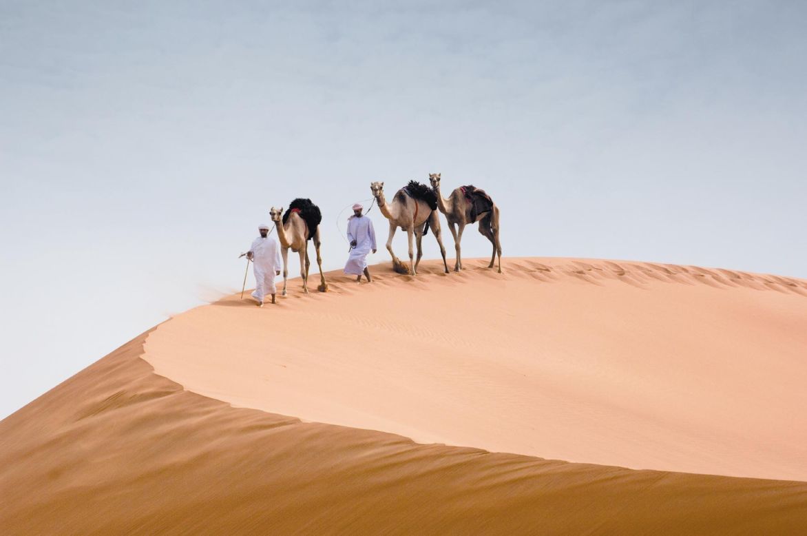 Those with more than a few hours to spare can see another side of the U.A.E. by taking a short trip out of Abu Dhabi to explore the surrounding desert on camel back.