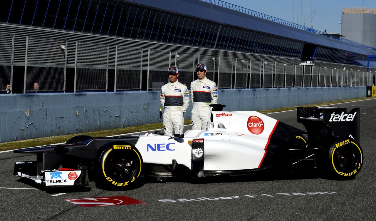 Swiss team Sauber revealed the new C31 on Monday, with Japanese driver Kamui Kobayashi and Mexico's Sergio Perez putting the car through its paces.