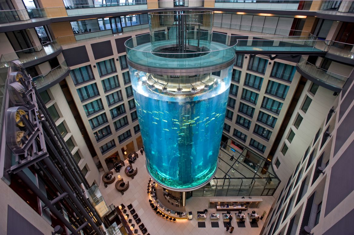 The AquaDom in Berlin, Germany. See the full gallery on <a href="http://www.budgettravel.com/slideshow/photos-12-elevators-to-ride-before-you-die%2C8201/" target="_blank" target="_blank">BudgetTravel.com</a>.