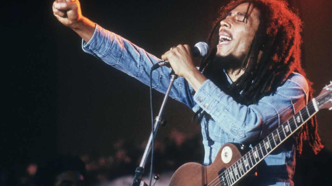 Bob Marley performs on stage, in a concert at Grona Lund, Stockholm, Sweden on January 1, 1978