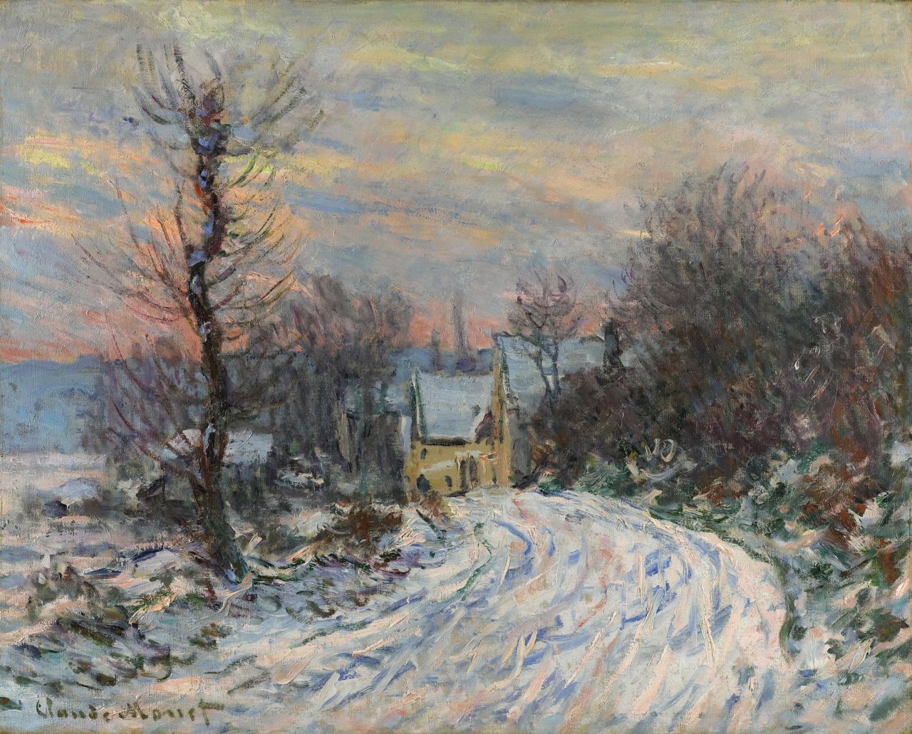 Claude Monet's "L'entree de Giverny en hiver," is a star lot at Sotheby's Impressionist and Modern Art Evening Sale in London Wednesday.