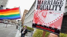 Demonstrates outside of the Ninth U.S. Circuit Court of Appeals on February 7, 2012 in San Francisco, California.