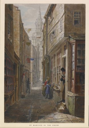 As a boy, Dickens frequented "pudding shops" near the warren of small alleys and lanes south of St Martin's-in-the-Fields in central London.