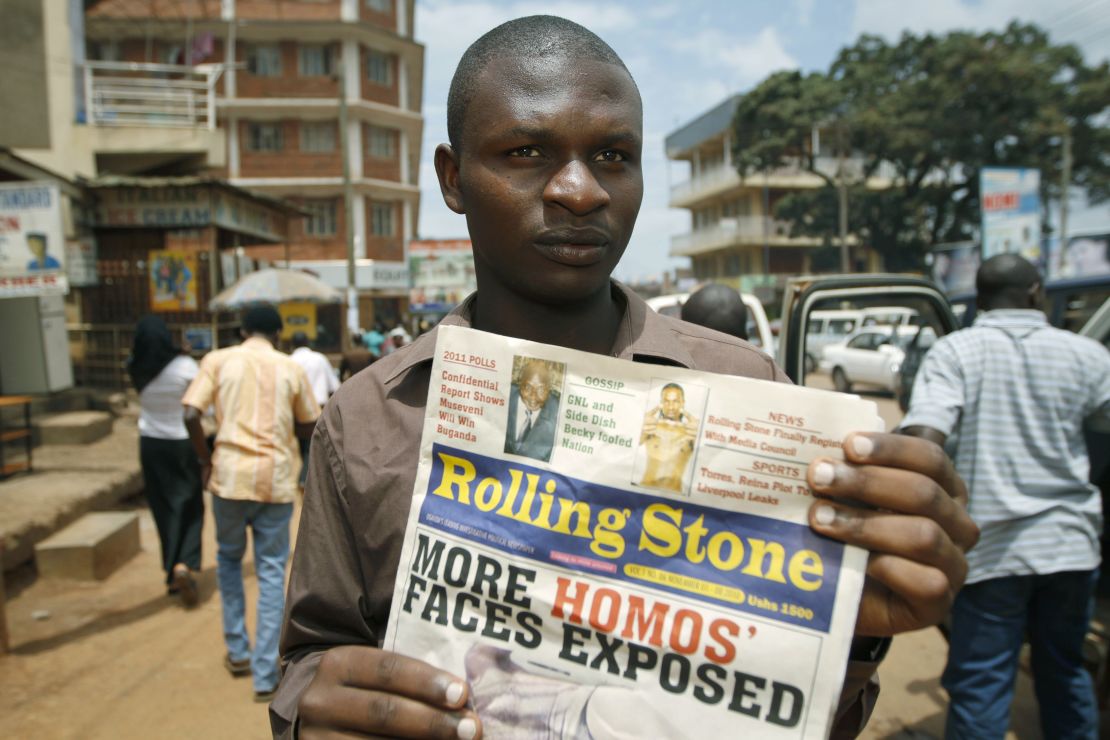 The Ugandan publication 'Rolling Stone', published the names and addresses of the nation's "top 100 homosexuals."