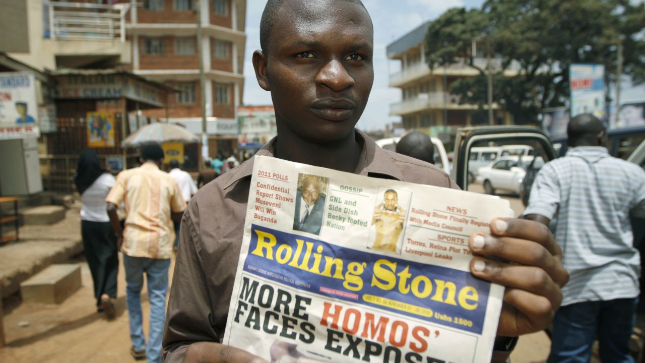 In November 2010, Uganda's 'Rolling Stone' newspaper ran a campaign against homosexuals.