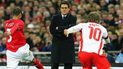Capello's first game in charge was a friendly against Switzerland at Wembley in February 2008.