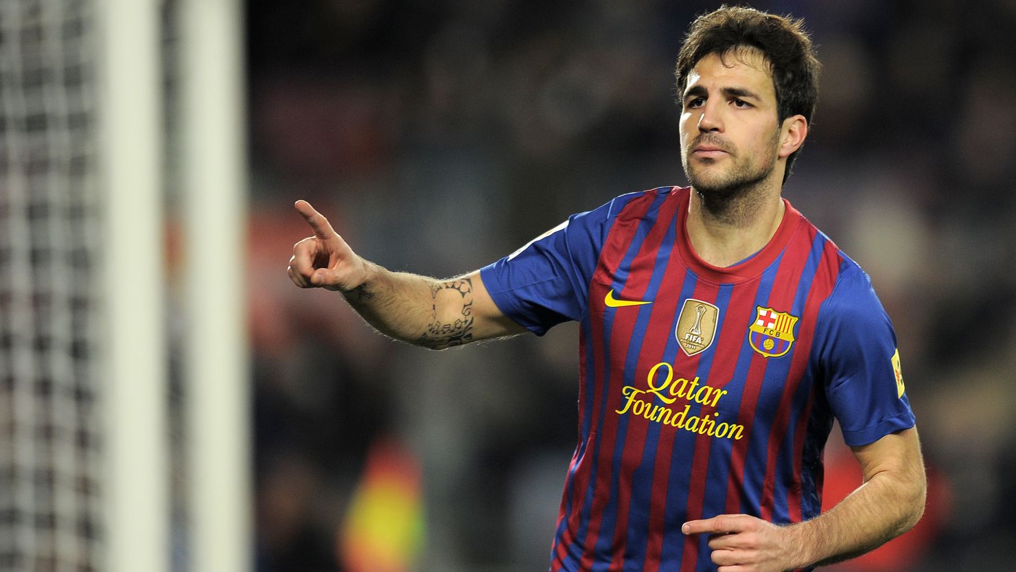 Cesc Fabregas opened the scoring for Barcelona in their 2-0 victory over Valencia.