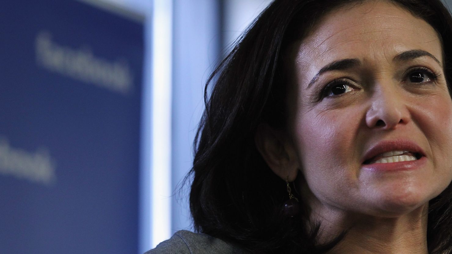 Facebook's CFO Sheryl Sandberg speaks in New York.