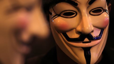 Those associated with the hacker collective Anonymous sometimes wear a Guy Fawkes mask.