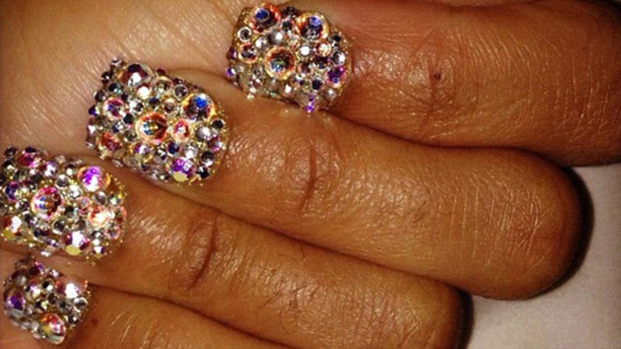 Three-dimensional nail art that uses charms and rhinestones has long been a trend in salons like Tippie Toes in Miami.