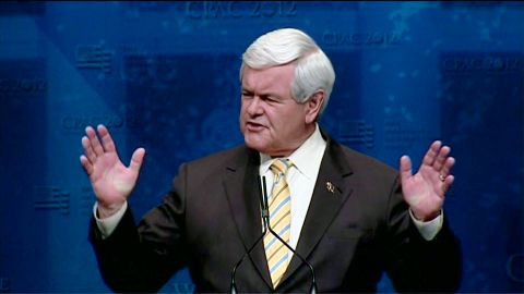 Newt Gingrich speaks before the Conservative Political Action Committee in Washington.