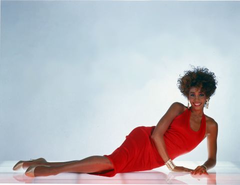 Houston strikes a glamorous pose for a photo in 1987.
