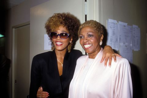 Houston poses with her mother, Cissy Houston, in March 1987.