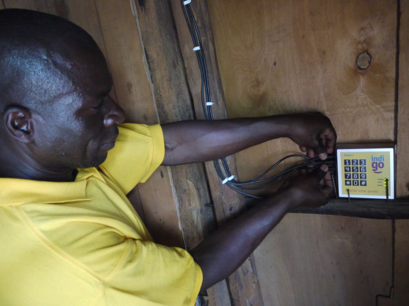 Users can access the electricity their solar panel generates by entering a code into their IndiGo battery pack.