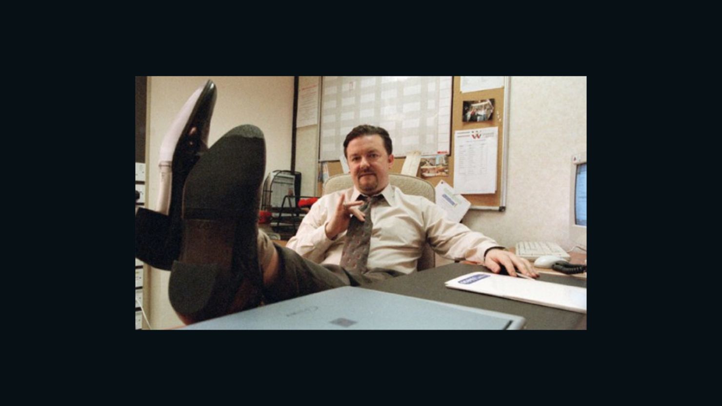 Ricky Gervais plays inept boss David Brent in the British version of TV show "The Office."