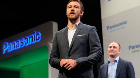 Justin Timberlake and Myspace CEO Tim Vanderhook appear at the Consumer Electronics Show last month in Las Vegas.