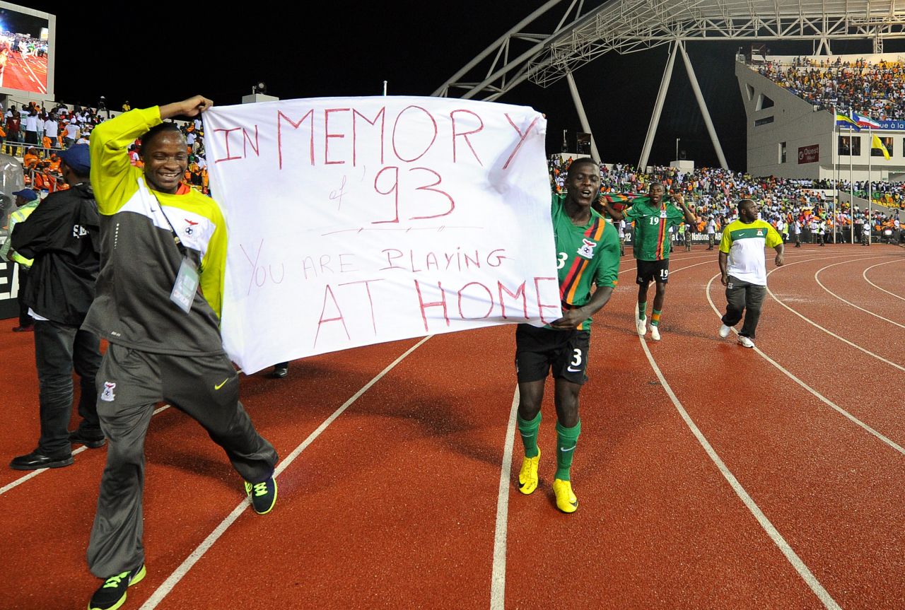 Two of Zambia's players pay tribute to those who lost their lives after the finest hour in Zambia's footballing history.