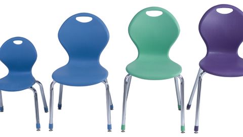 These chairs from Academia Furniture Industries show the range of sizes from 12 to 19 inches.