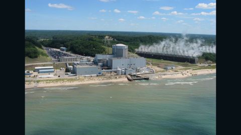 The Palisades nuclear power plant stands on the shore of Lake Michigan in Covert, Michigan.